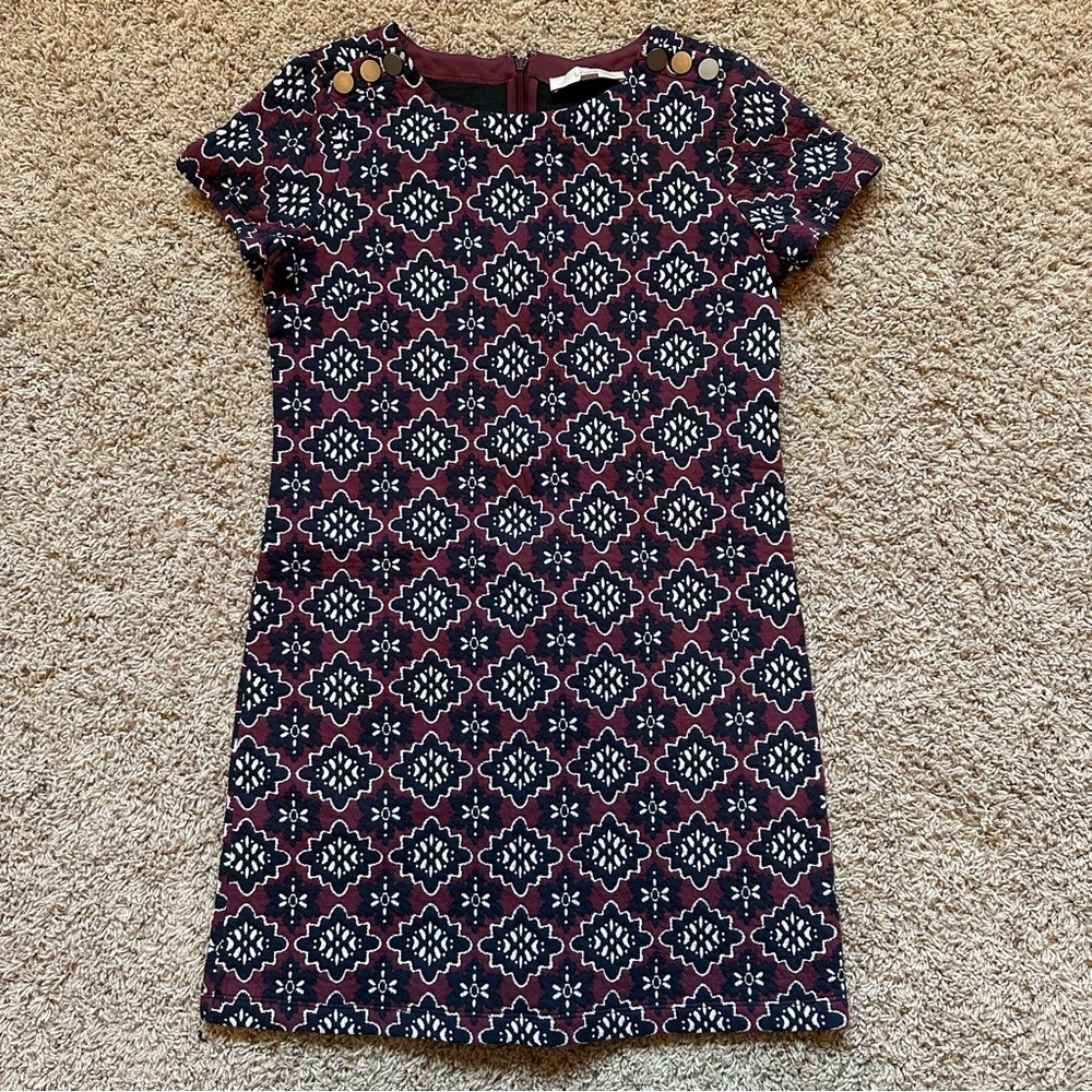 Loft medallion jacquard shift dress